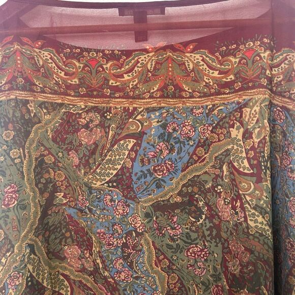 Lauren Ralph Lauren Sheer Paisley Boho Blouse Plus Size 3X Romantic Festival Top - Picture 7 of 10